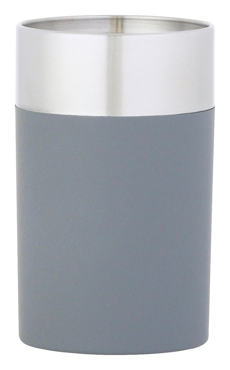 Axentia Zahnputzbecher Lena silber anthrazit Edelstahl B/H/L/D: ca. 7x11,2x7x6,8 cm Lena - anthrazit/silber (7,00/7,00/11,20cm) - Axentia