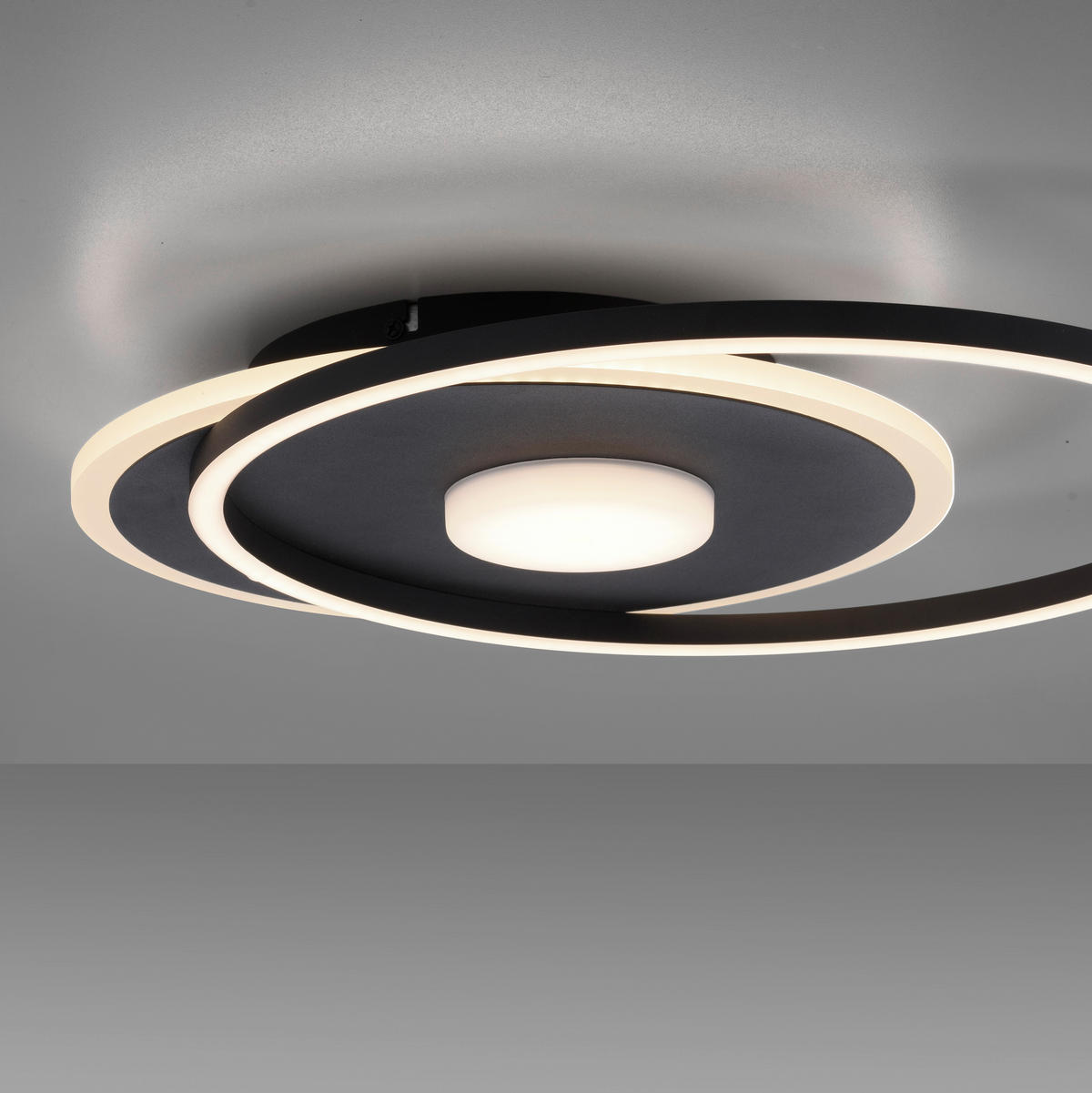 Just Light LED-Deckenleuchte DOMINO 15046-18 schwarz weiß Metall Kunststoff B/H/T: ca. 39,5x6,8x45 cm 1 Brennstellen DOMINO - weiß/schwarz (39,50/6,80/45,00cm) - Just Light