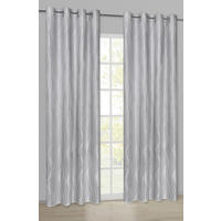 Ösenvorhang Wellen silber B/L: ca. 145x245 cm Wellen - silber (145,00/245,00cm) - Happy Home