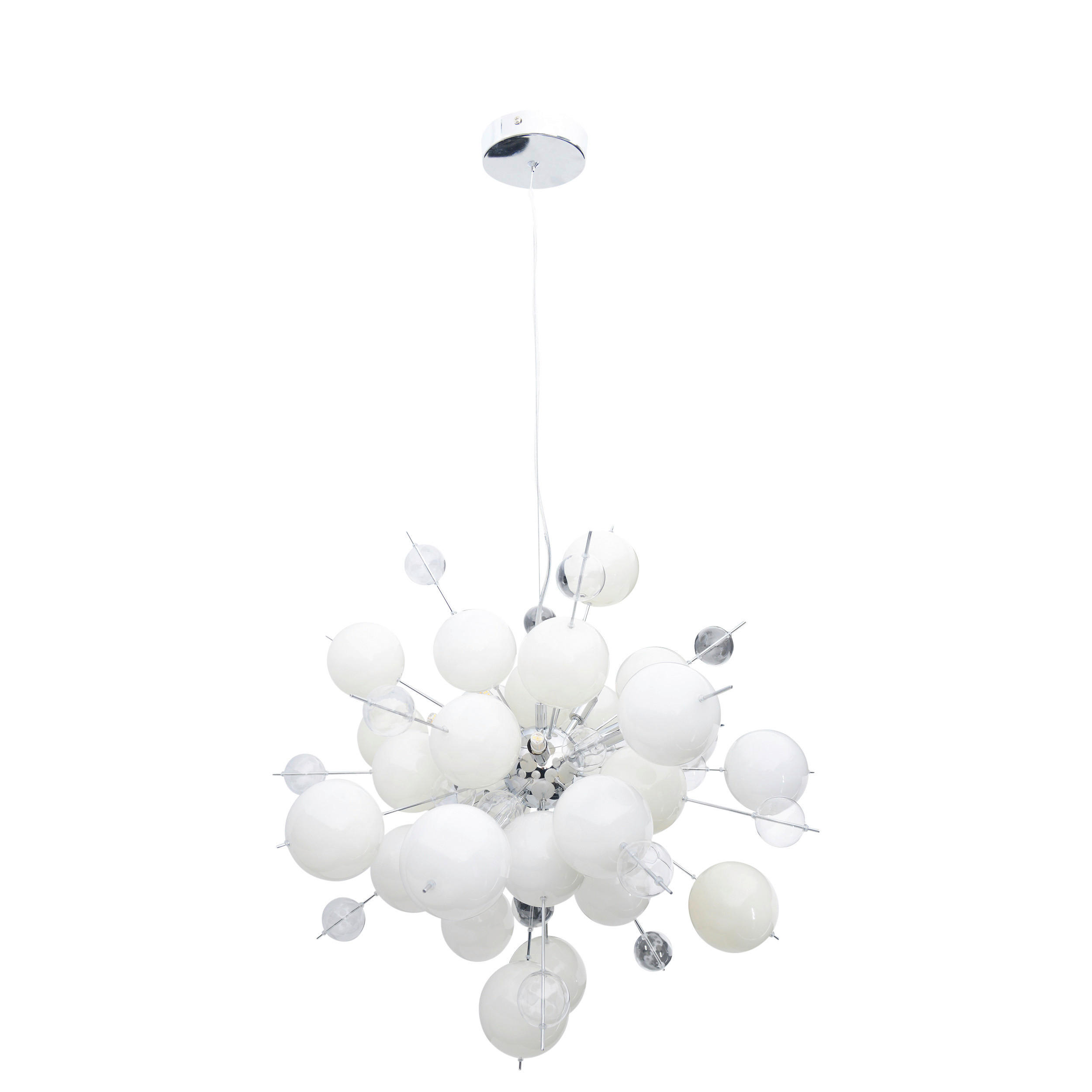 Näve Leuchten Pendelleuchte 7026423 weiß Metall Glas B/H/T: ca. 65x150x65 cm G9 10 Brennstellen Explosion - weiß (65,00/150,00/65,00cm) - Näve Leuchten
