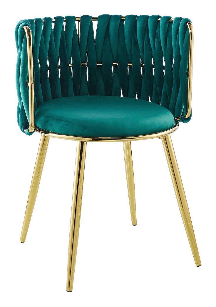 Stuhl Milla 100 2er-Set grün Microfaser B/H/T: ca. 57x80x53 cm Milla 100 2er-Set - gold/grün (57,00/80,00/53,00cm) - 360 Living