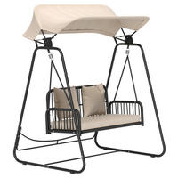Outsunny Gartenschaukel khaki Polyester B/H/L: ca. 121x180x149 cm Gartenschaukel - khaki (149,00/121,00/180,00cm) - Outsunny