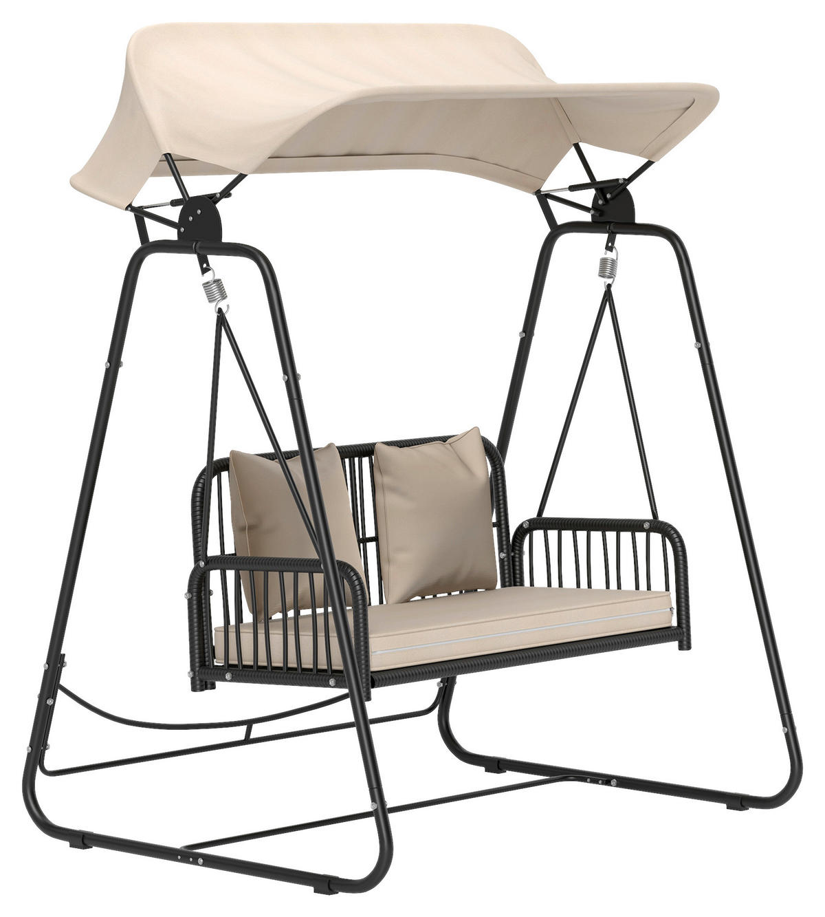 Outsunny Gartenschaukel khaki Polyester B/H/L: ca. 121x180x149 cm Gartenschaukel - khaki (149,00/121,00/180,00cm) - Outsunny