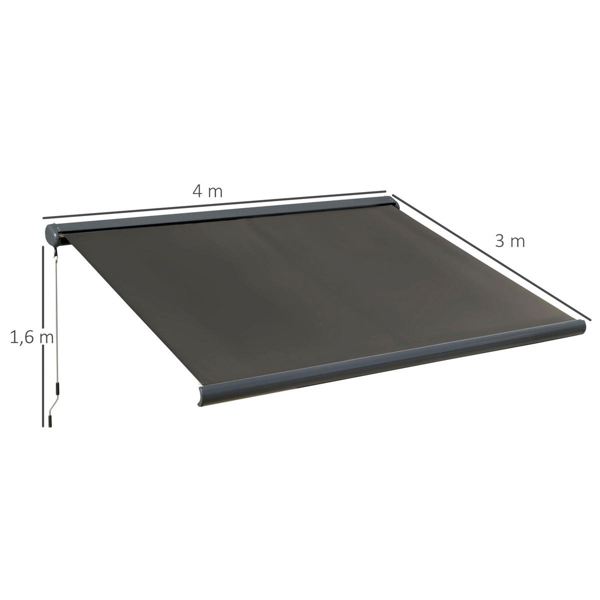 Elektrische Markise dunkelgrau B/L: ca. 300x400 cm Elektrische_Markise - dunkelgrau (300,00/400,00cm) - Outsunny