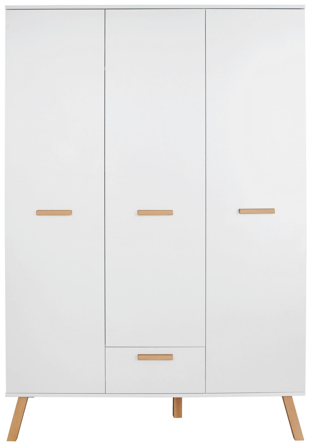 Kleiderschrank Mats weiß B/H/T: ca. 130x190x60 cm Mats - weiß (130,00/190,00/60,00cm) - Trendteam