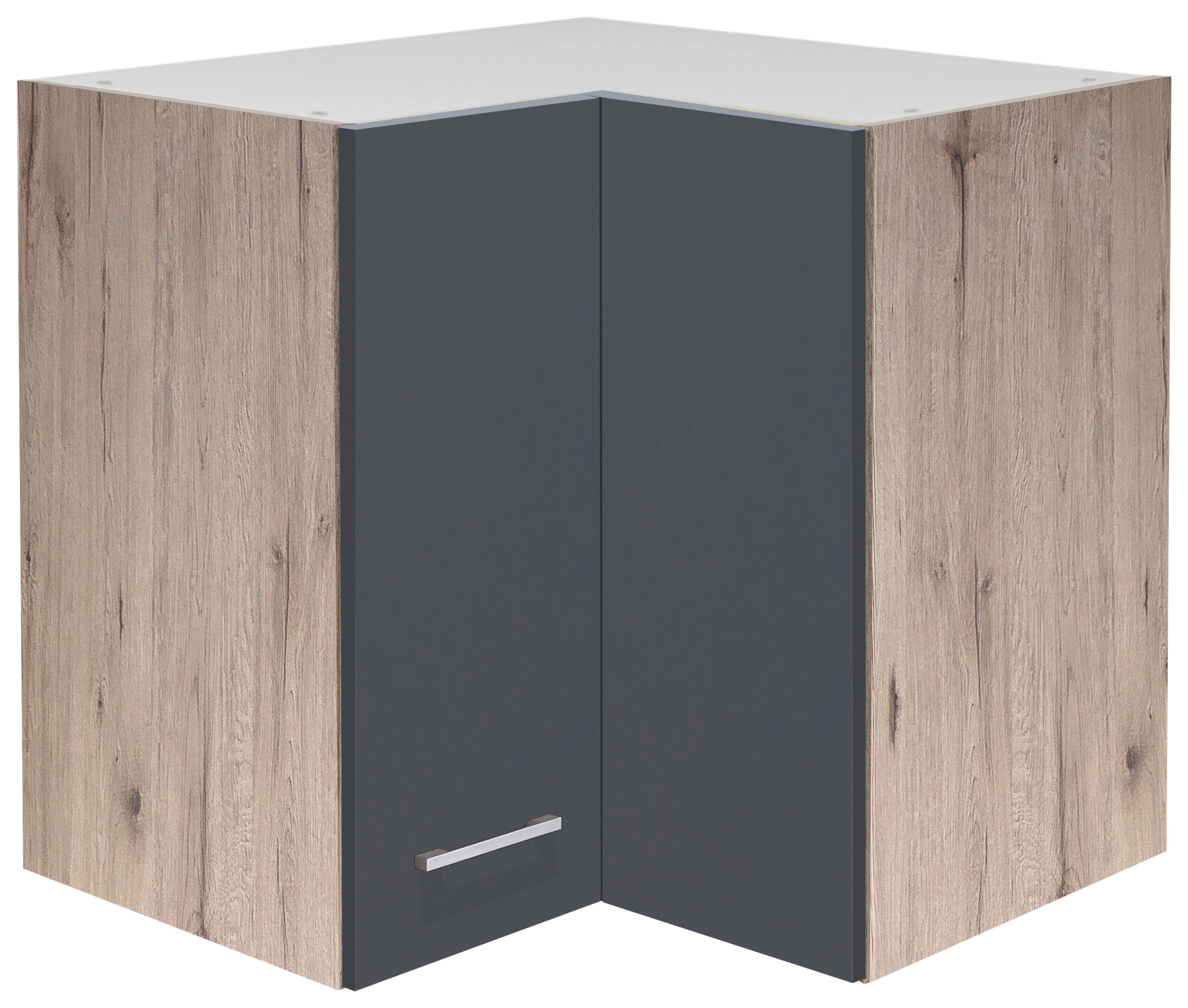 Eckhängeschrank Morena grau matt B/H/T: ca. 60x54,8x32 cm Morena - Eiche/Basalt (60,00/54,80/32,00cm) - Flex-Well