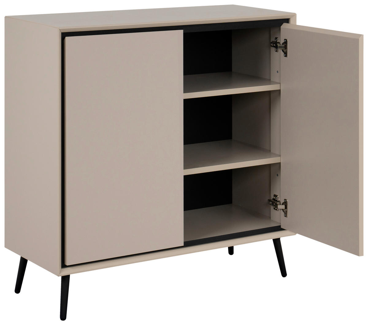 Kommode Arona sand schwarz B/H/T: ca. 90x90x38 cm Arona - sand/schwarz (90,00/90,00/38,00cm)