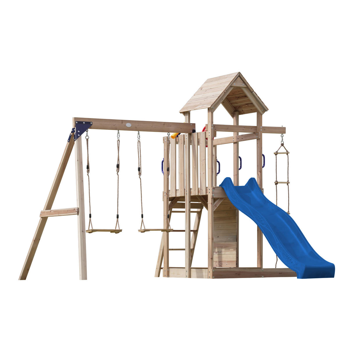 AXI Spielturm Moos blau B/H/L: ca. 342x267x375 cm Moos - braun/blau (375,00/342,00/267,00cm) - AXI