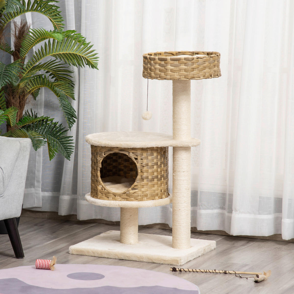 PawHut Kratzbaum Kratzbaum - (55,00/47,00/95,00cm) - PawHut