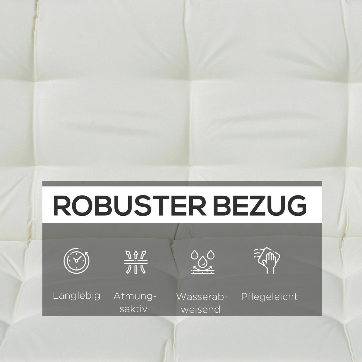 Outsunny Sitzkissen beige Polyester B/H/L: ca. 100x8x170 cm Sitzkissen - beige (170,00/100,00/8,00cm) - Outsunny