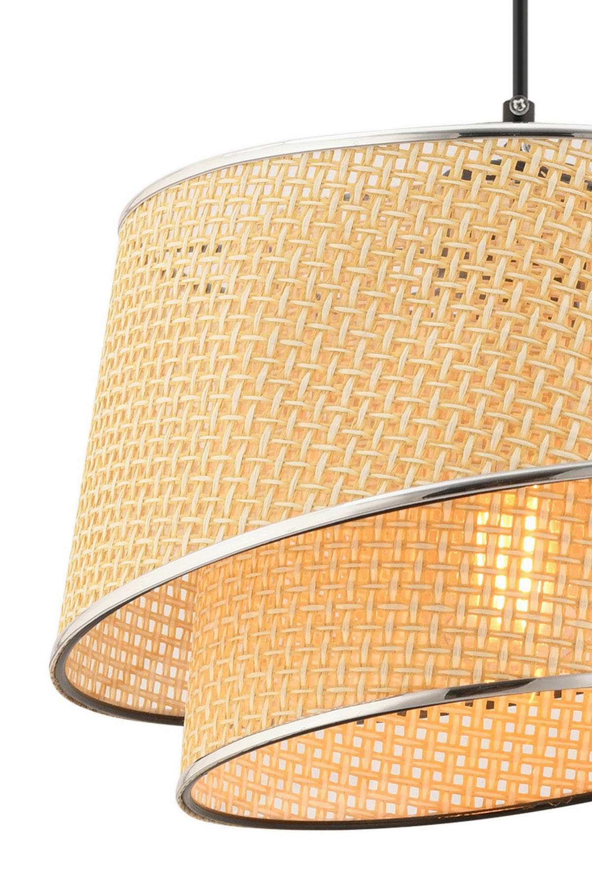 Opviq Pendelleuchte kamel silber Stoff Metall B/H/L: ca. 32x65x32 cm E27 1 Brennstellen Barette Hazeran - silber/kamel (32,00/32,00/65,00cm) - Opviq