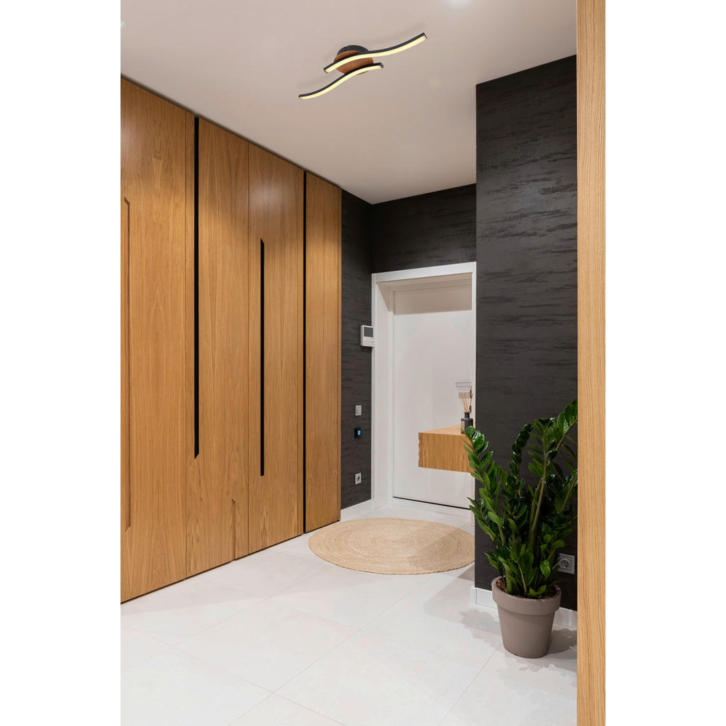 Thumbnail - GLOBO LED-Deckenleuchte schwarz Opal Metall Acryl B/H/T: ca. 13x7,5x51 cm