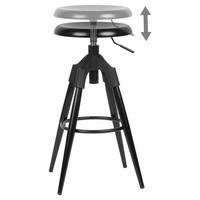 Barhocker schwarz Metall B/H/T/D: ca. 53x80x53x31 cm Barhocker - schwarz (53,00/80,00/53,00cm) - Wohnling