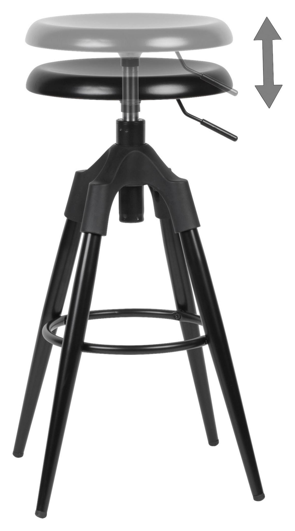 Barhocker schwarz Metall B/H/T/D: ca. 53x80x53x31 cm Barhocker - schwarz (53,00/80,00/53,00cm) - Wohnling