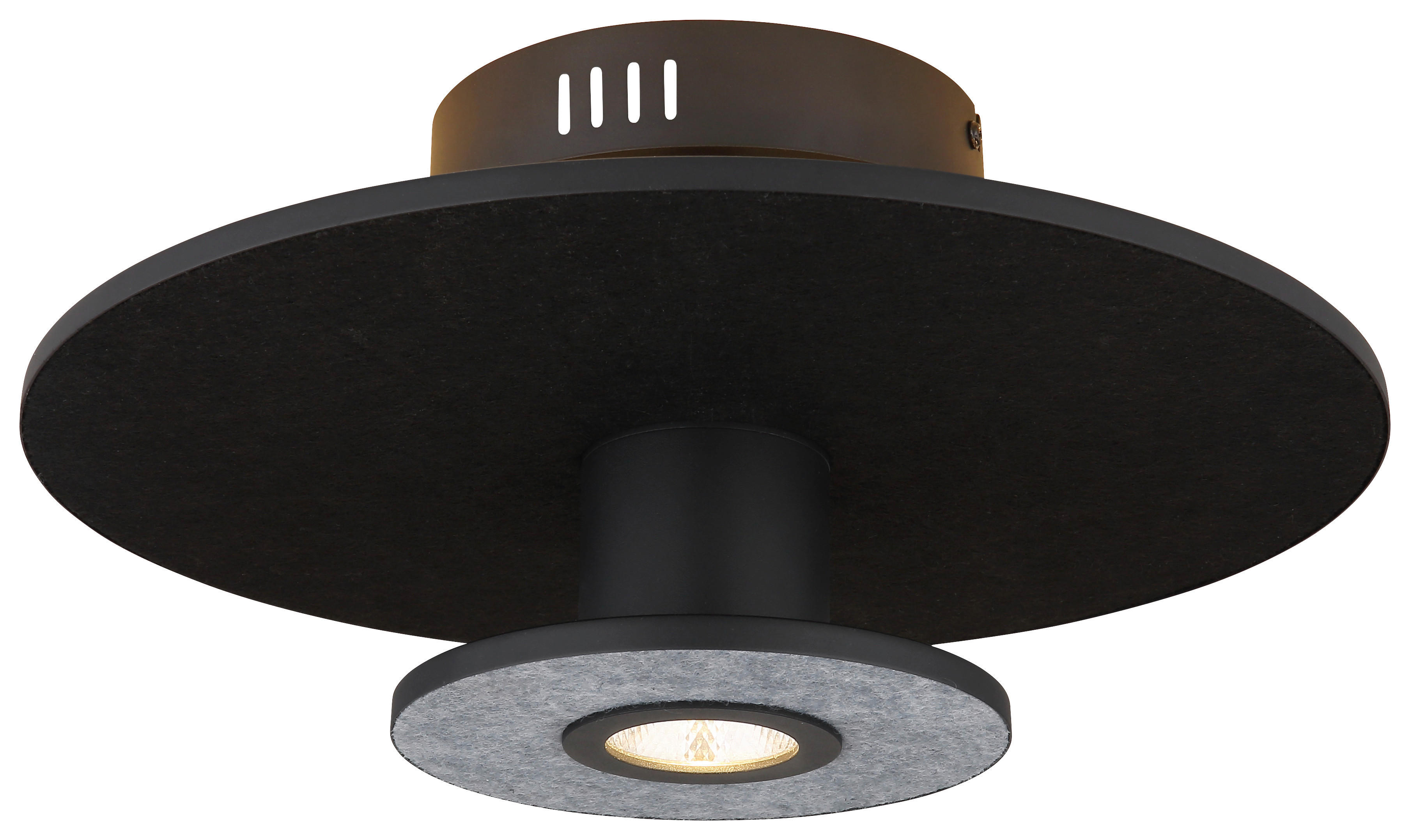 GLOBO LED-Deckenleuchte schwarz Metall Textil Aluminium H/D: ca. 18x38 cm CARTER - schwarz (38,00/18,00cm) - GLOBO