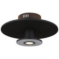 GLOBO LED-Deckenleuchte schwarz Metall Textil Aluminium H/D: ca. 18x38 cm CARTER - schwarz (38,00/18,00cm) - GLOBO