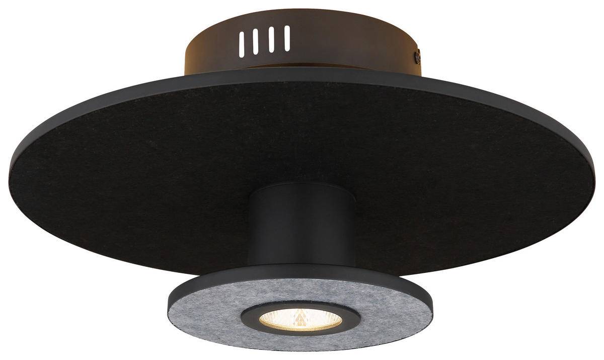 GLOBO LED-Deckenleuchte schwarz Metall Textil Aluminium H/D: ca. 18x38 cm CARTER - schwarz (38,00/18,00cm) - GLOBO