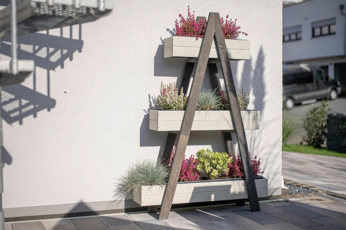 Westmann Hochbeet Ella grau Holz B/H/L: ca. 25x147x101 cm Ella - grau (101,00/25,00/147,00cm) - Westmann