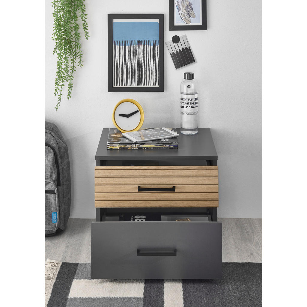 Thumbnail - Nachtkonsole Laurie Graphit B/H/T: ca. 46x39x41 cm