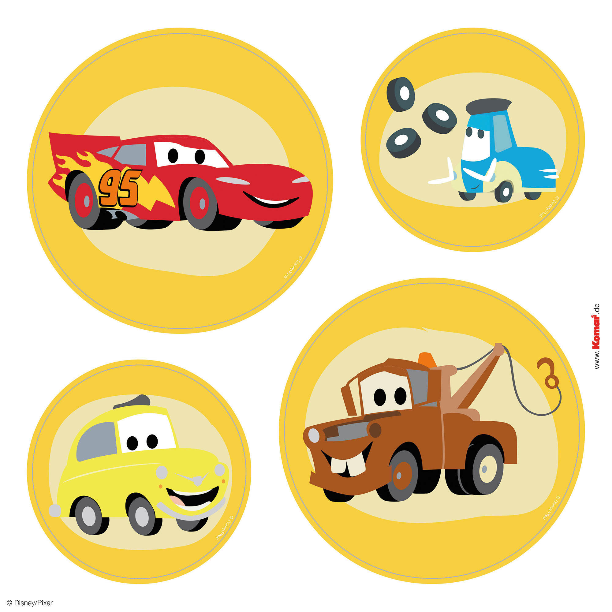 Komar Fenstersticker Cars Ka Chow  Cars Ka Chow B/L: ca. 30x30 cm Cars Ka Chow - (30,00/30,00cm) - Komar