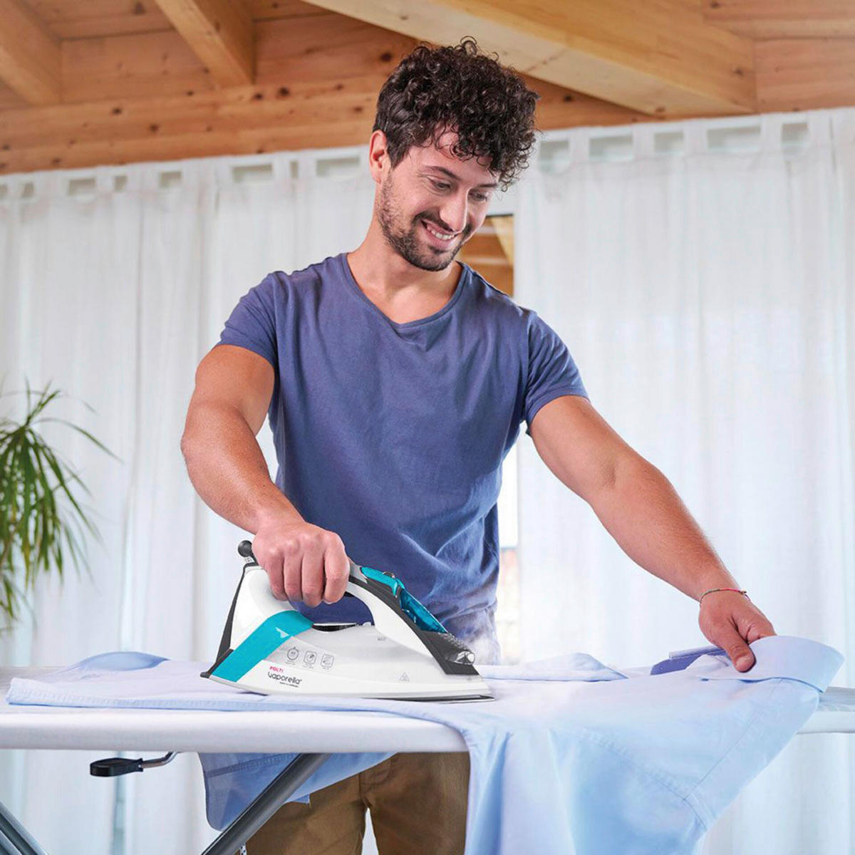 Polti Polti Dampfbügelautomat QC110 türkis weiß Edelstahl B/H/L: ca. 28,7x14,4x28,7 cm VAPORELLA - weiß/türkis (28,70/28,70/14,40cm) - Polti