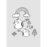 Komar Poster Scribble Birdy Tiere B/L: ca. 50x70 cm Scribble Birdy - (50,00/70,00cm) - Komar