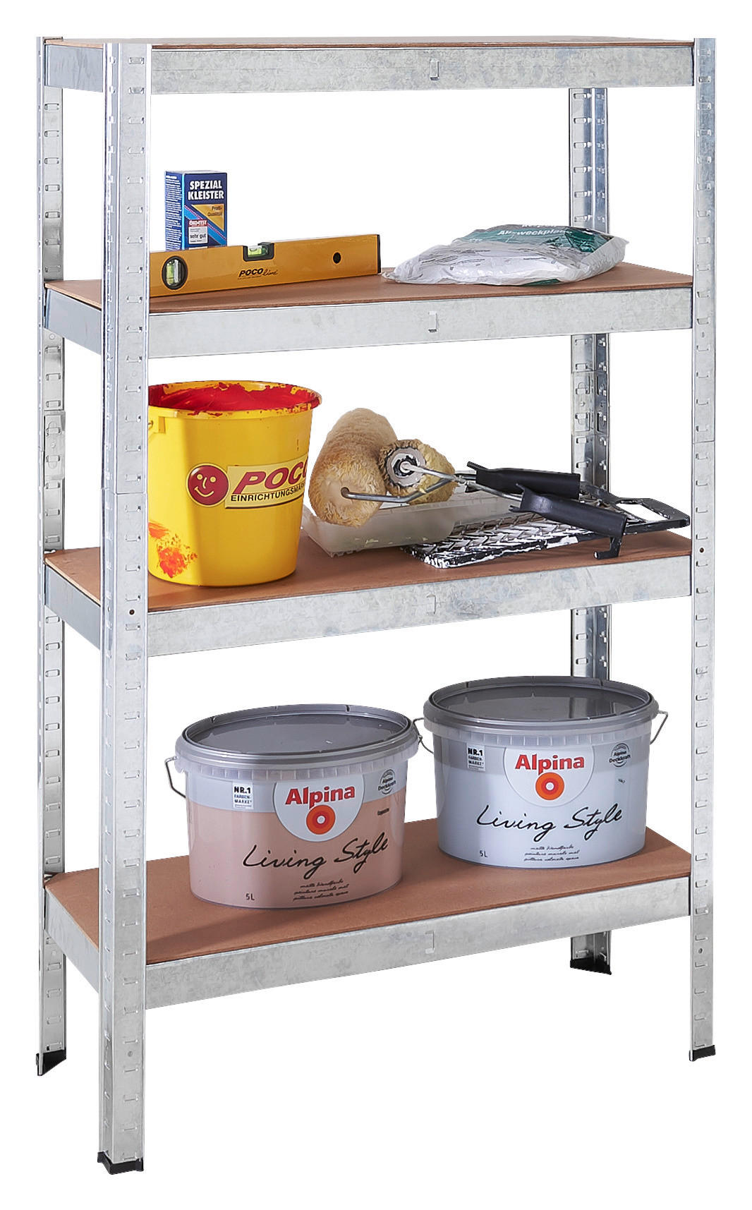 POCOline Schwerlaststeckregal verzinkt Metall B/H/T: ca. 75x150x30 cm Schwerlaststeckregal 150x75x30cm V - verzinkt (75,00/150,00/30,00cm) - POCOline