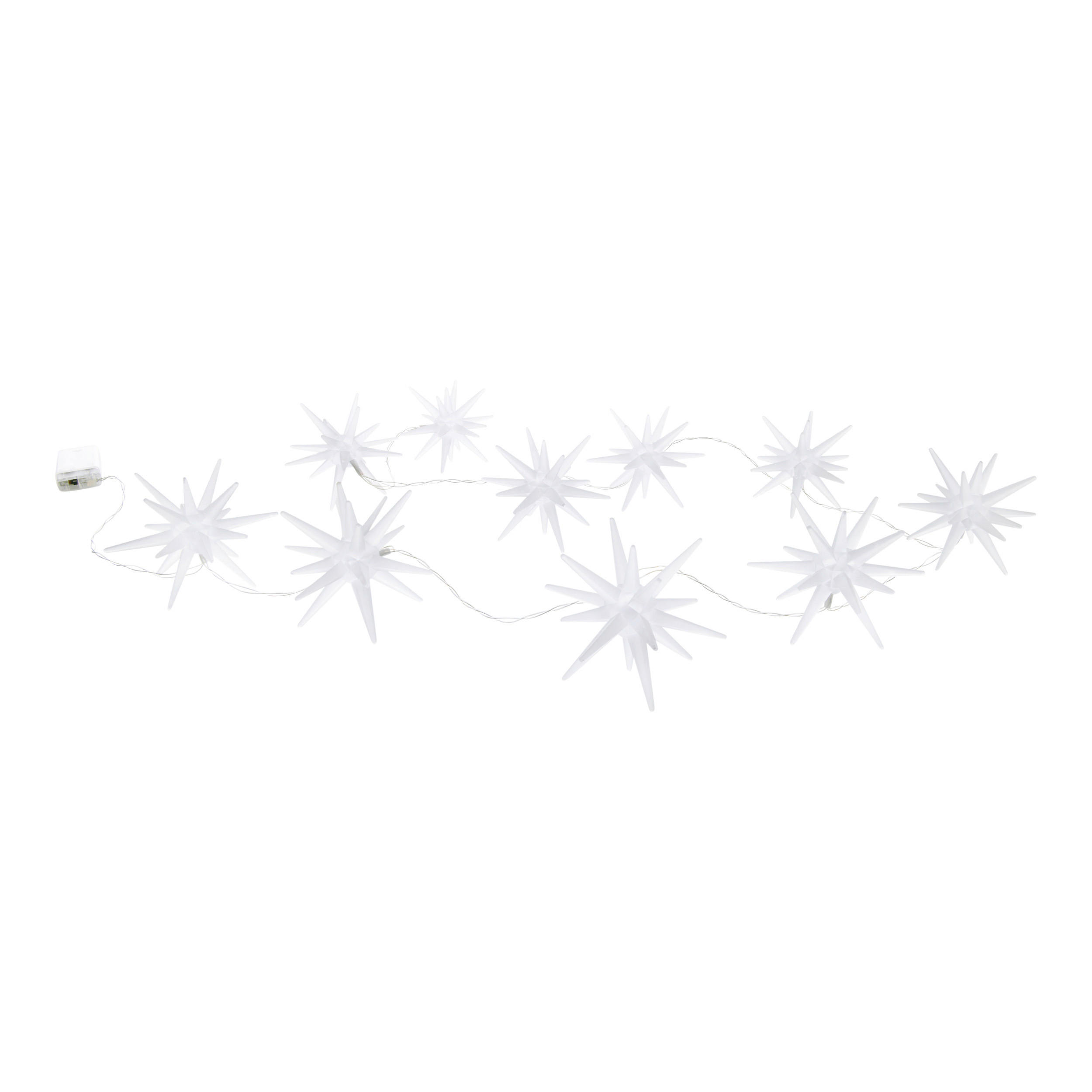 Näve Leuchten LED-Lichterkette weiß Kunststoff B/H/T: ca. 10x10x165 cm 10er-LED-Lichterkette 3D-STERNE - weiß (10,00/10,00/165,00cm) - Näve Leuchten