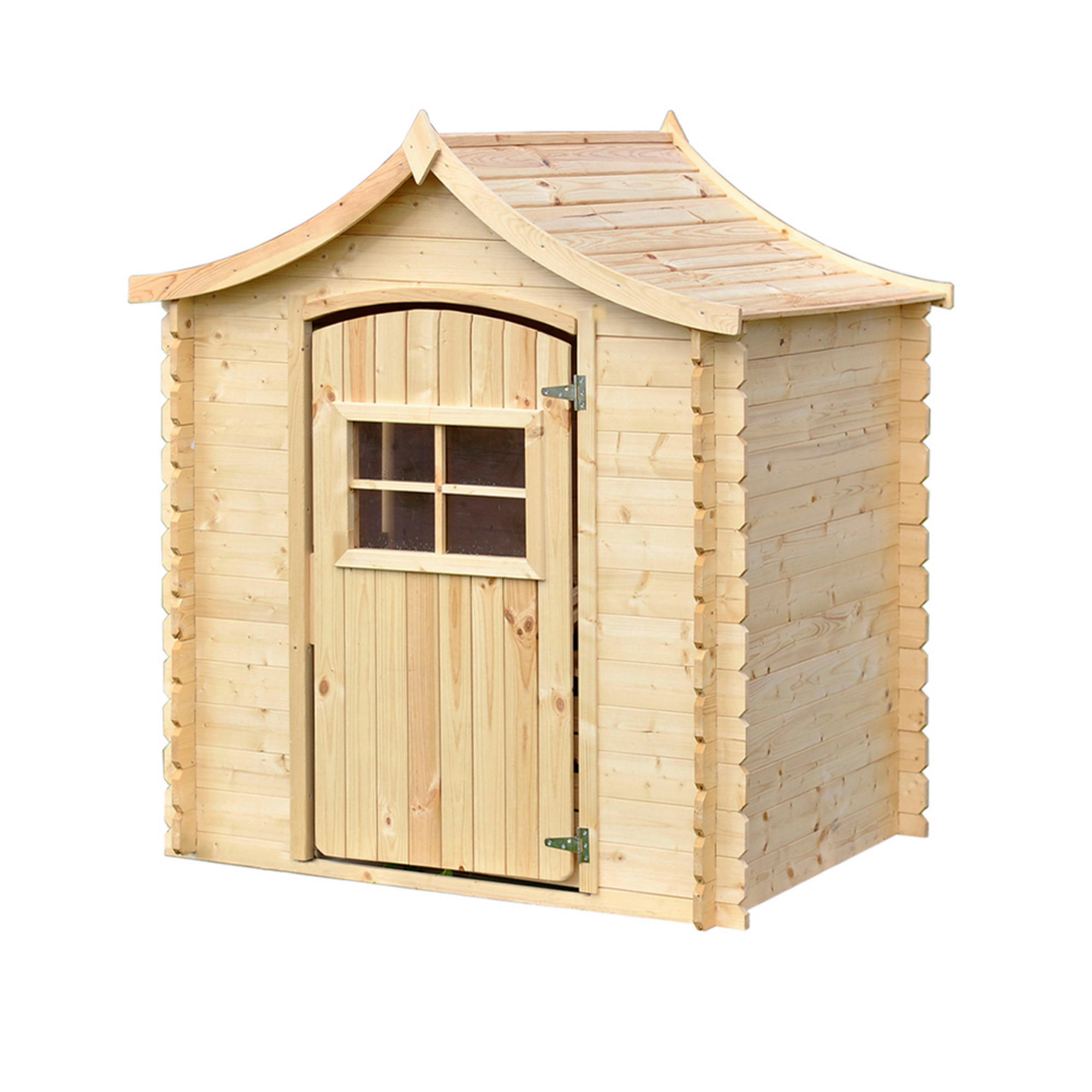 Timbela Kinderspielhaus M550 natur B/H/L: ca. 146x152x112 cm M550 - natur (112,00/146,00/152,00cm) - Timbela
