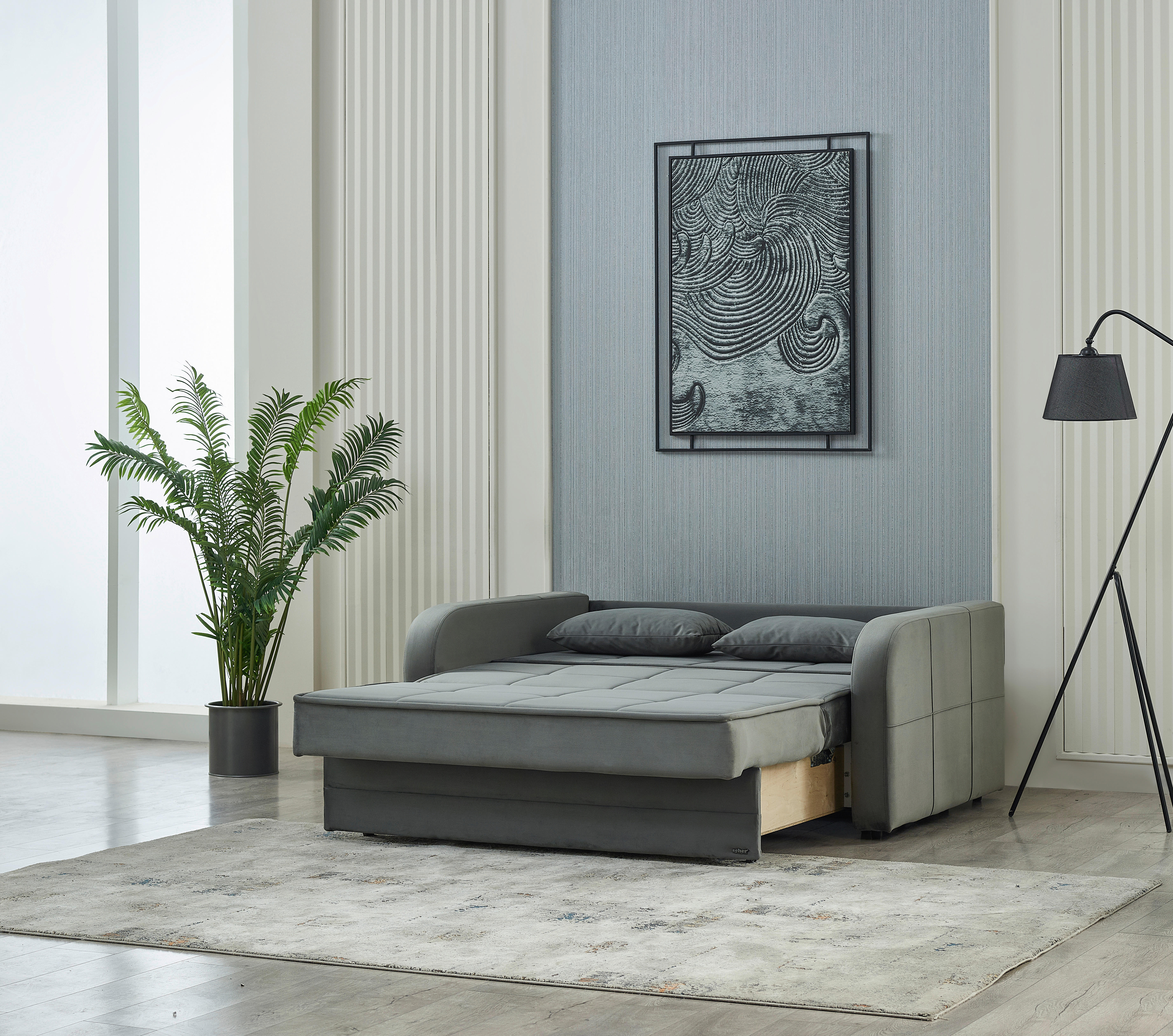 Schlafsofa Moleron grau B/H/T: ca. 171x94x111 cm Moleron - schwarz/grau (171,00/94,00/111,00cm)