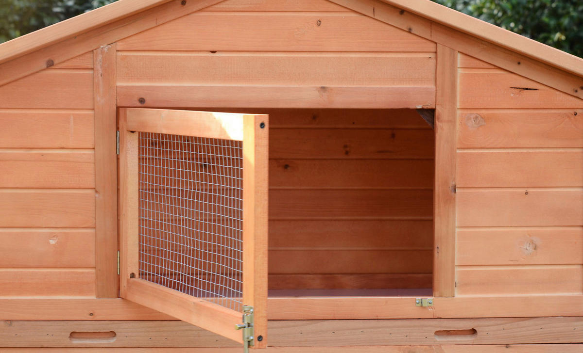 PawHut Kaninchenstall braun Holz B/H/L: ca. 68x87x310 cm Kaninchenstall - braun/grün (310,00/68,00/87,00cm) - PawHut