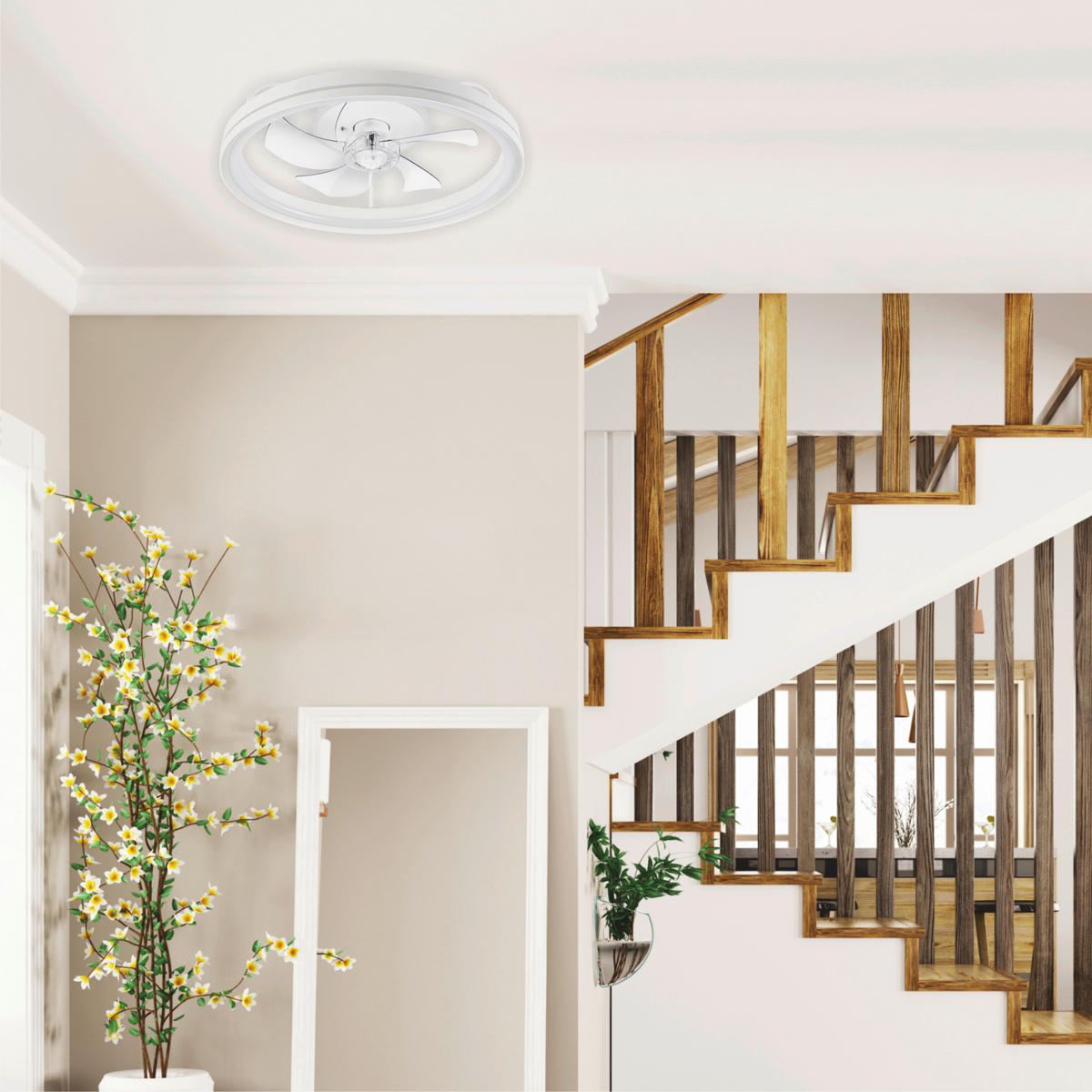 Lamkur LED-Deckenventilator FALCO 49885 weiß H/L: ca. 17x50 cm max. 40 W Falco - weiß (50,00cm) - Lamkur