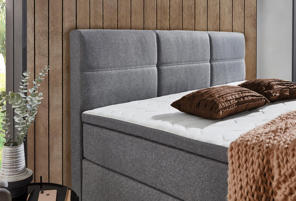 Boxspringbett Kenora grau Liegefläche B/L: ca. 140x200 cm Kenora - grau (140,00/69,00/213,00cm)
