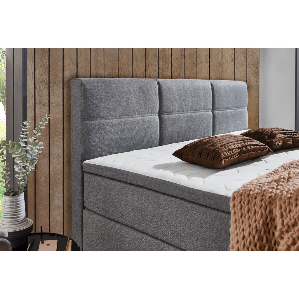 Thumbnail - Boxspringbett Kenora grau Liegefläche B/L: ca. 140x200 cm