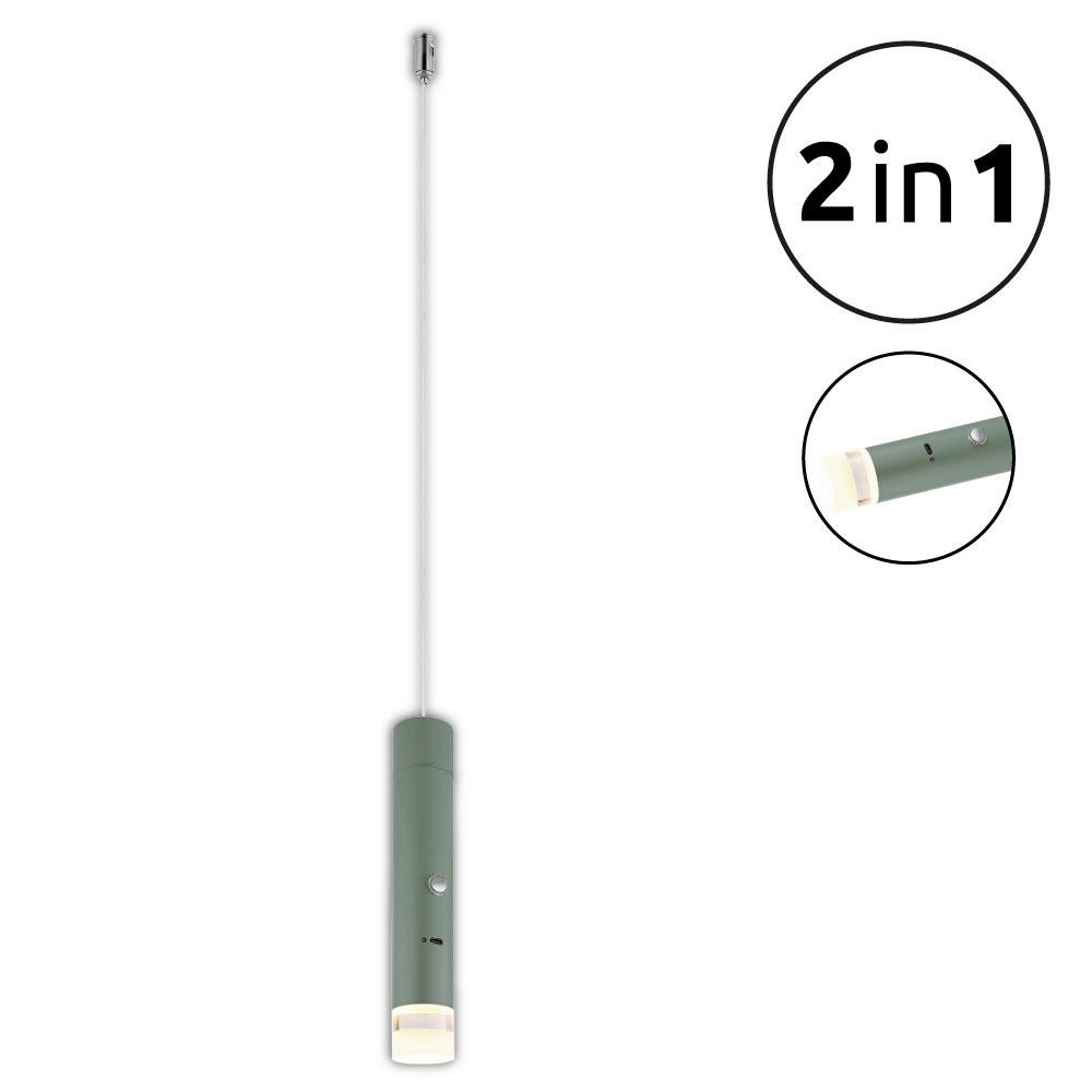 GLOBO LED-Hängeleuchte klar grün Acryl Metall H/D: ca. 120x3,8 cm 1.0 Brennstellen PELO - klar/grün (3,80/120,00cm) - GLOBO