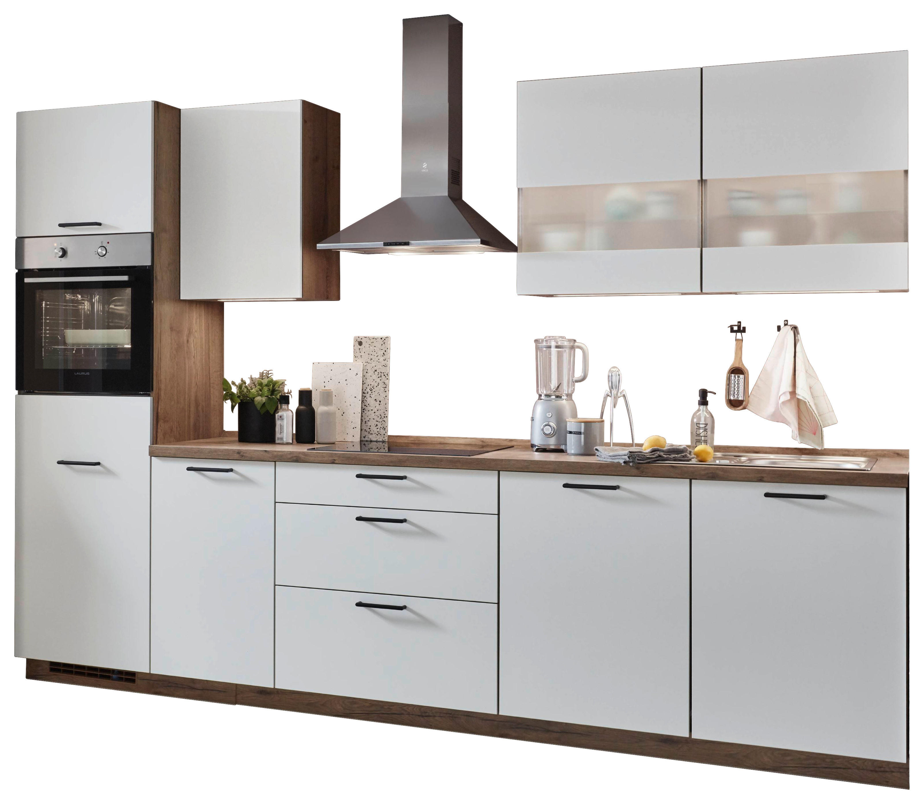 nobilia Küchenblock Senso weiß Lack Premium Matt B: ca. 310 cm Senso - Eiche/weiß (310,00cm) - nobilia
