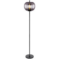 GLOBO Stehleuchte Blacky 15345S schwarz Metall Glas H/D: ca. 160x30 cm E27 1 Brennstellen Blacky - schwarz (30,00/160,00cm) - GLOBO