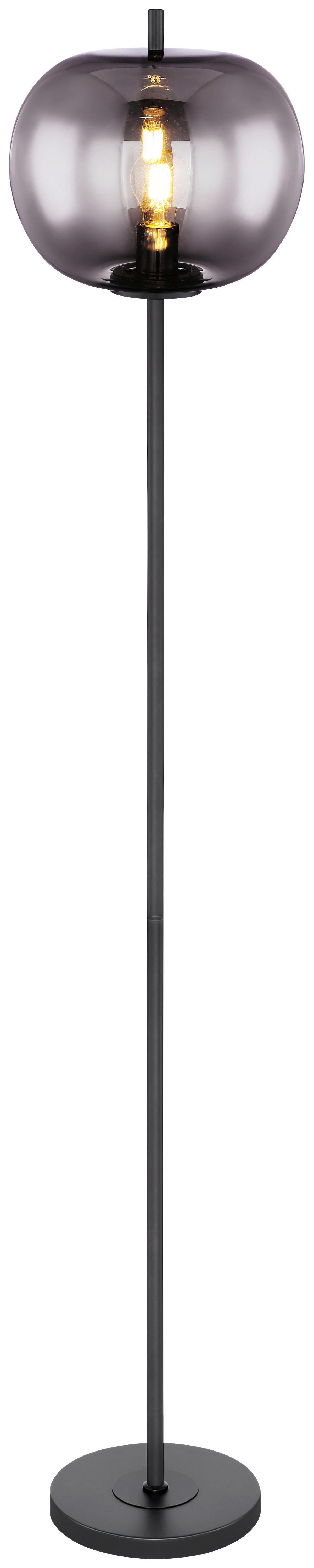GLOBO Stehleuchte Blacky 15345S schwarz Metall Glas H/D: ca. 160x30 cm E27 1 Brennstellen Blacky - schwarz (30,00/160,00cm) - GLOBO