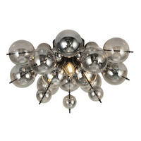 GLOBO Deckenleuchte mattschwarz Metall Glas H/D: ca. 28x55 cm 3 Brennstellen 15633DS - mattschwarz (55,00/28,00cm) - GLOBO