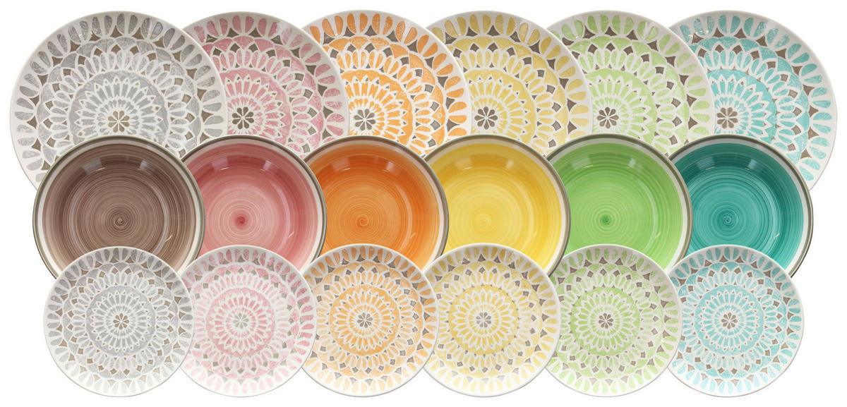 TOGNANA Tafelservice Capetown multicolor Steinzeug 18 tlg. Capetown - multicolor - TOGNANA