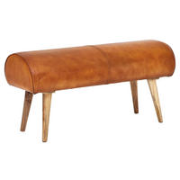 Wohnling Sitzbank natur braun Echtholz Leder Sitzbank - braun/natur - Wohnling