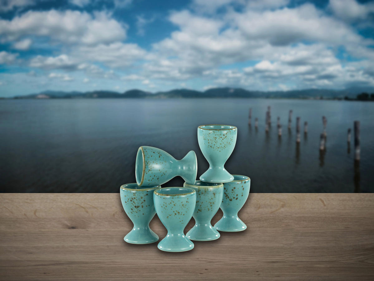 CreaTable Eierbecher NATURE COLLECTION türkis Steinzeug NATURE COLLECTION - türkis - CreaTable