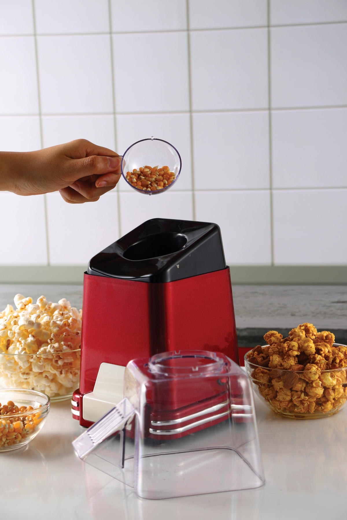 SWISS HOME Popcornautomat SH-6720 rot Kunststoff B/H/L: ca. 16,5x29,5x20 cm PARTY - rot (20,00/16,50/29,50cm) - SWISS HOME