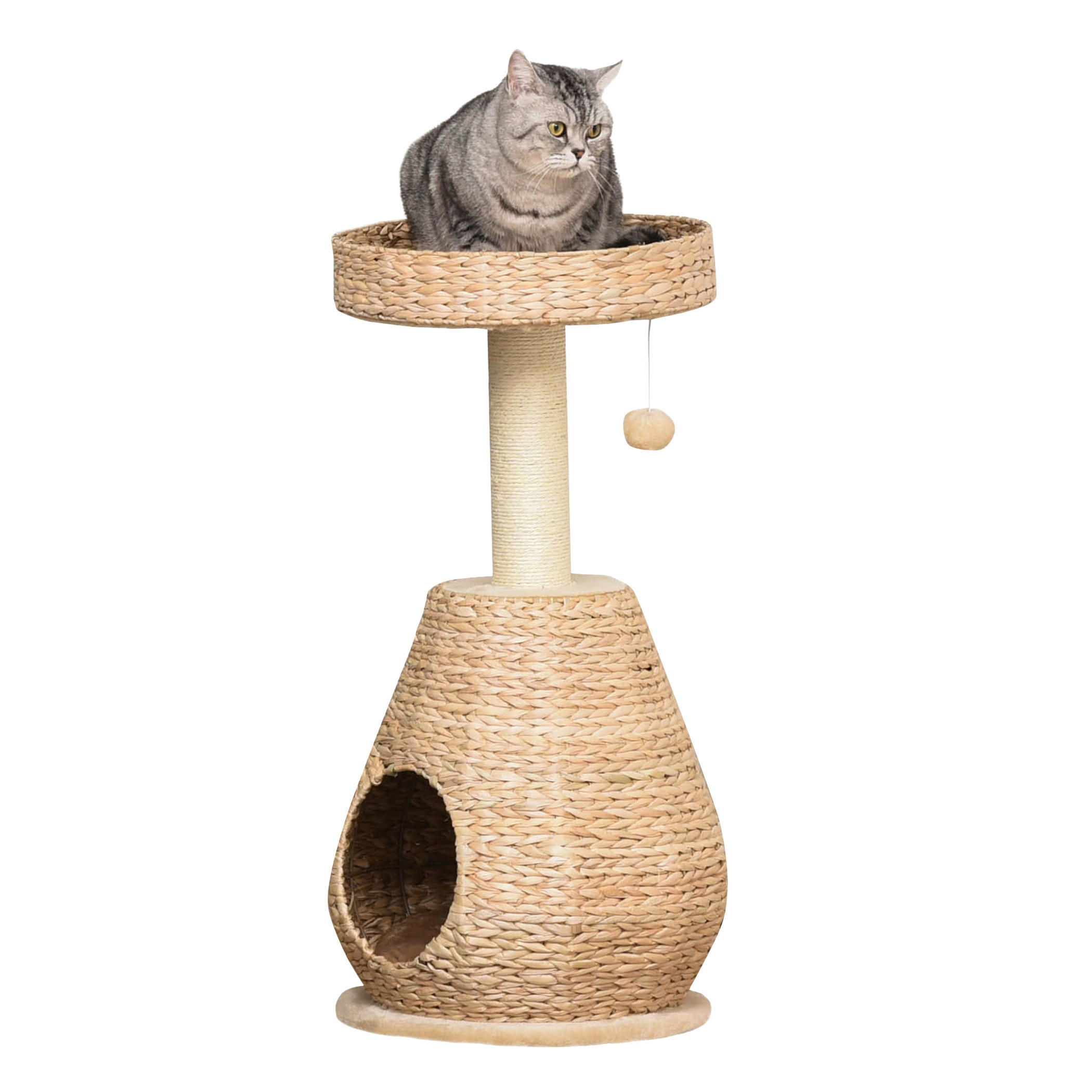 PawHut Kratzbaum gelb Edelstahl B/H/L: ca. 40x40x82,5 cm Kratzbaum - gelb (82,50/40,00/40,00cm) - PawHut