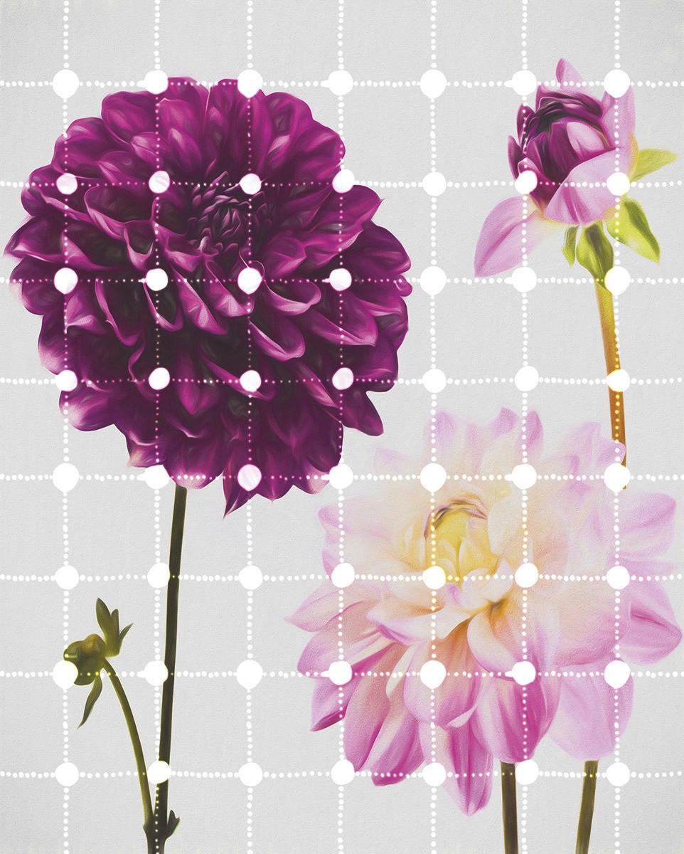 Komar Fototapete Flowers & Dots B/L: ca. 200x250 cm Flowers & Dots - (200,00/250,00cm) - Komar