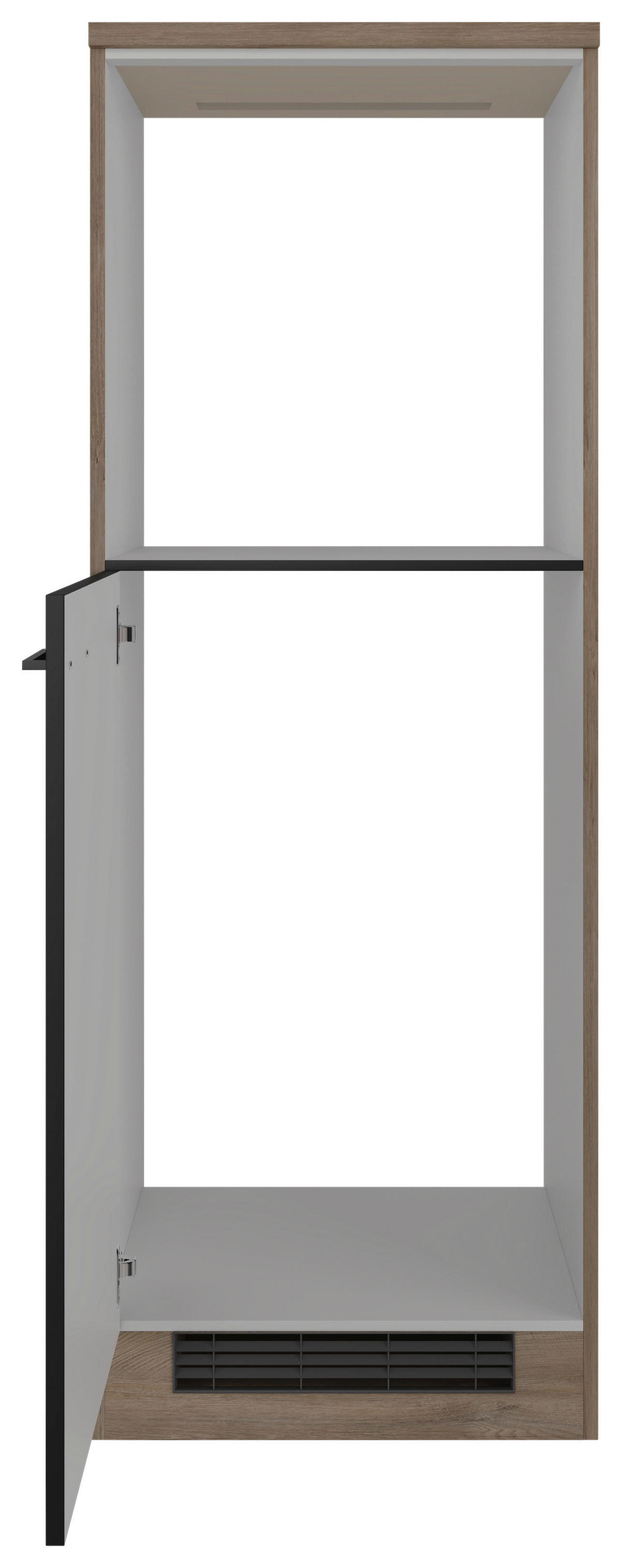Kühlumbauschrank Capri schwarz matt B/H/T: ca. 60x168,5x60 cm Capri - schwarz/Oak (60,00/168,50/60,00cm) - Flex-Well