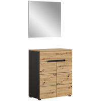 Garderobe CANU edles Basaltgrau Nachbildung Eiche Artisan Nachbildung B/H/T: ca. 80x190x37 cm CANU - Eiche/edles Basaltgrau (80,00/190,00/37,00cm) - xonox.home