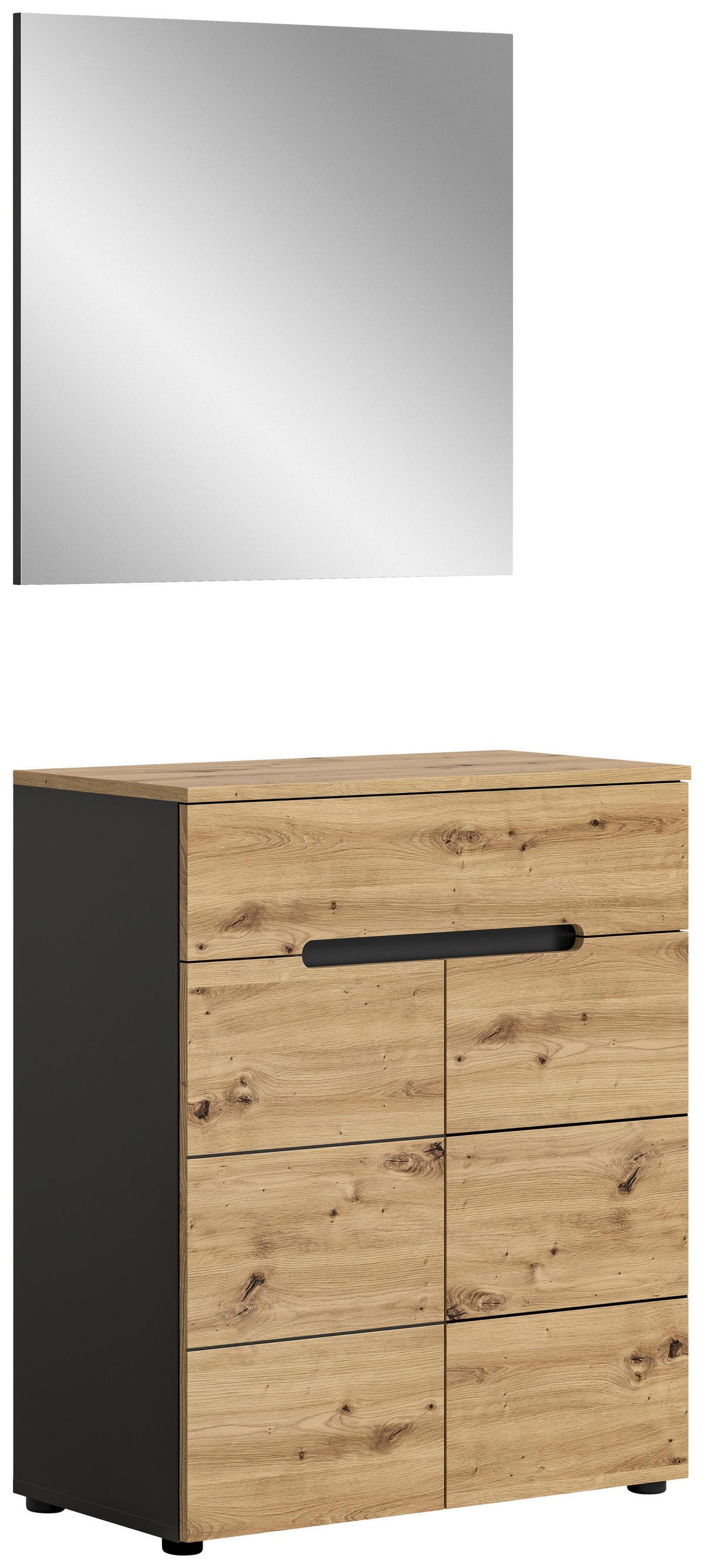 Garderobe CANU edles Basaltgrau Nachbildung Eiche Artisan Nachbildung B/H/T: ca. 80x190x37 cm CANU - Eiche/edles Basaltgrau (80,00/190,00/37,00cm) - xonox.home
