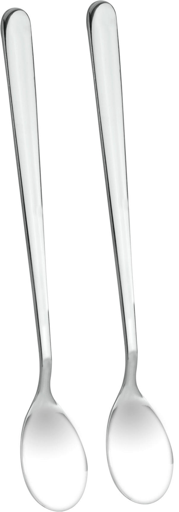 Haushaltshelfer silber Edelstahl B/H/L: ca. 6,8x23x1,3 cm Latte-Macchiatolöffel_2erSet - silber (1,30/6,80/23,00cm)