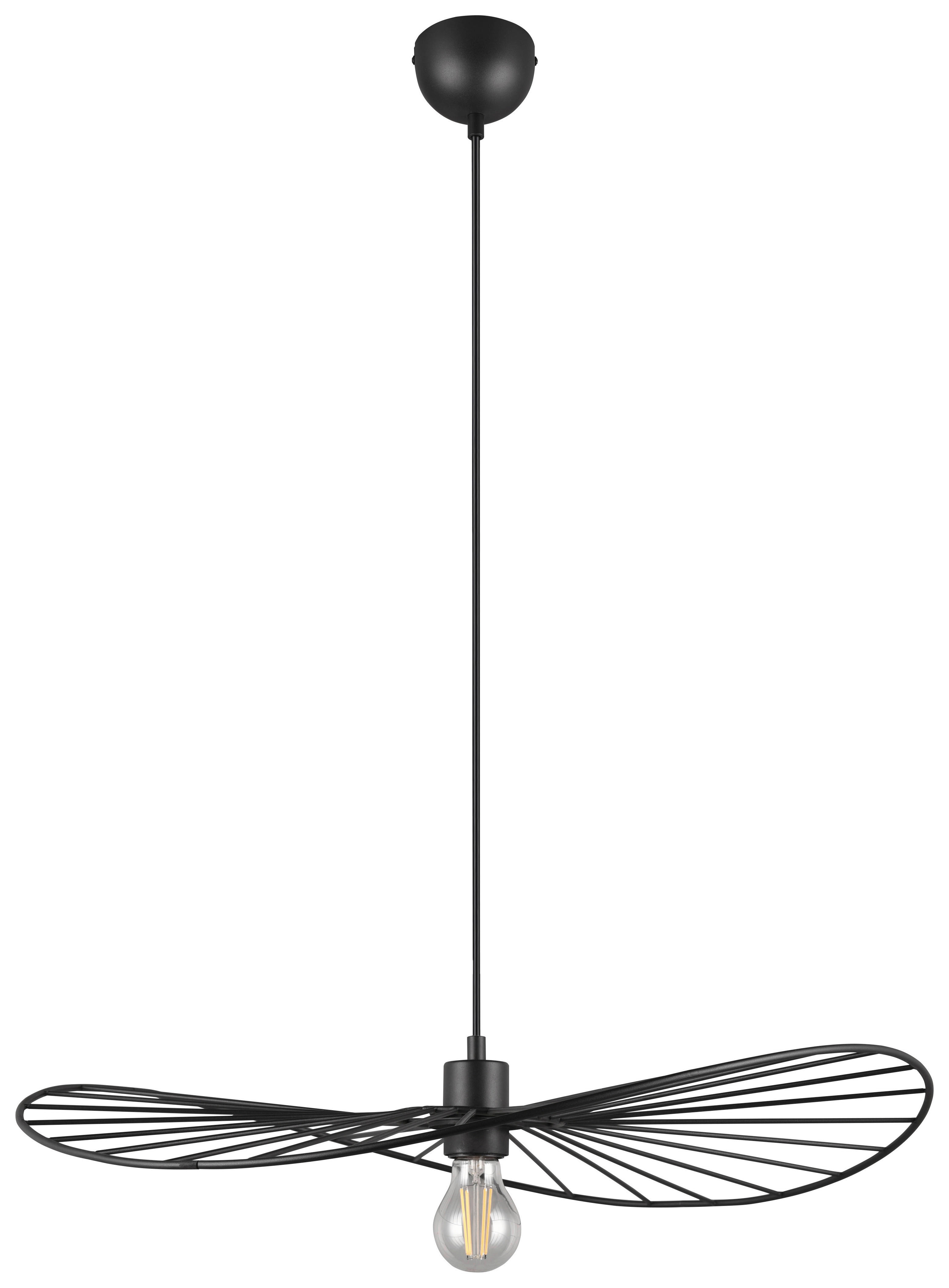 Reality Pendelleuchte R31451032 Chapeau schwarz Metall H/D: ca. 150x60 cm E27 1 Brennstellen Chapeau - schwarz (60,00/150,00cm) - Reality